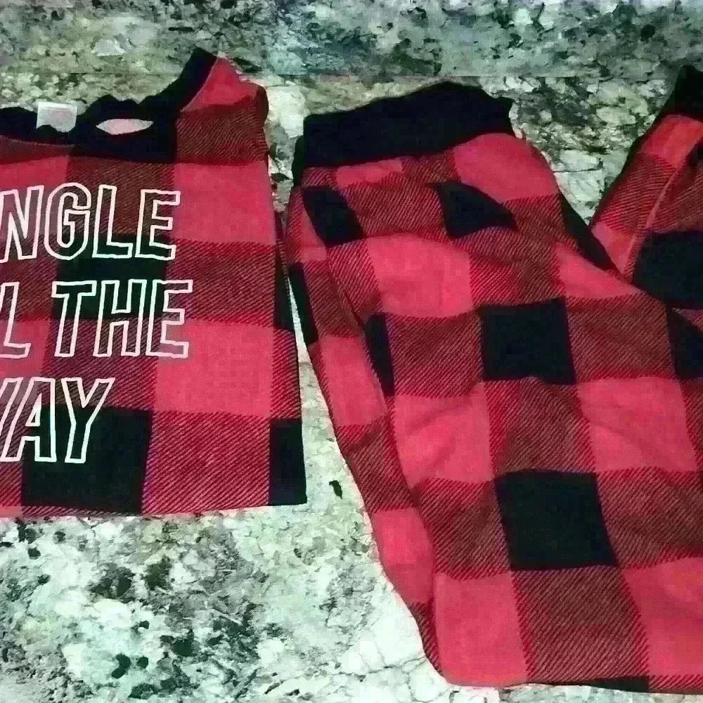 Christmas pajamas black white red plaid size extra small